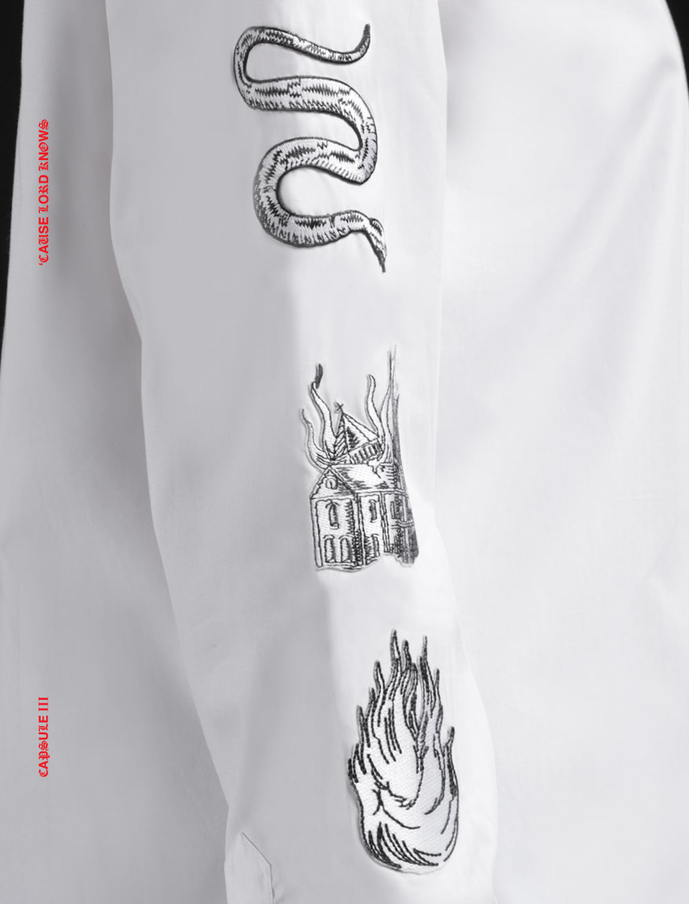 SHIRT // PATCHES SLEEVE [WHITE]
